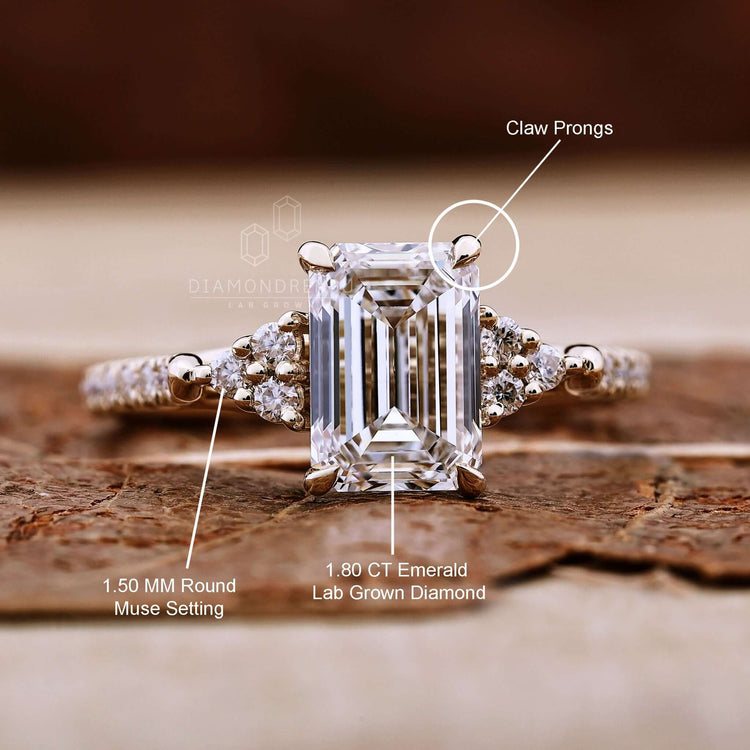 Muse engagement ring featuring a 4 prong claw setting.