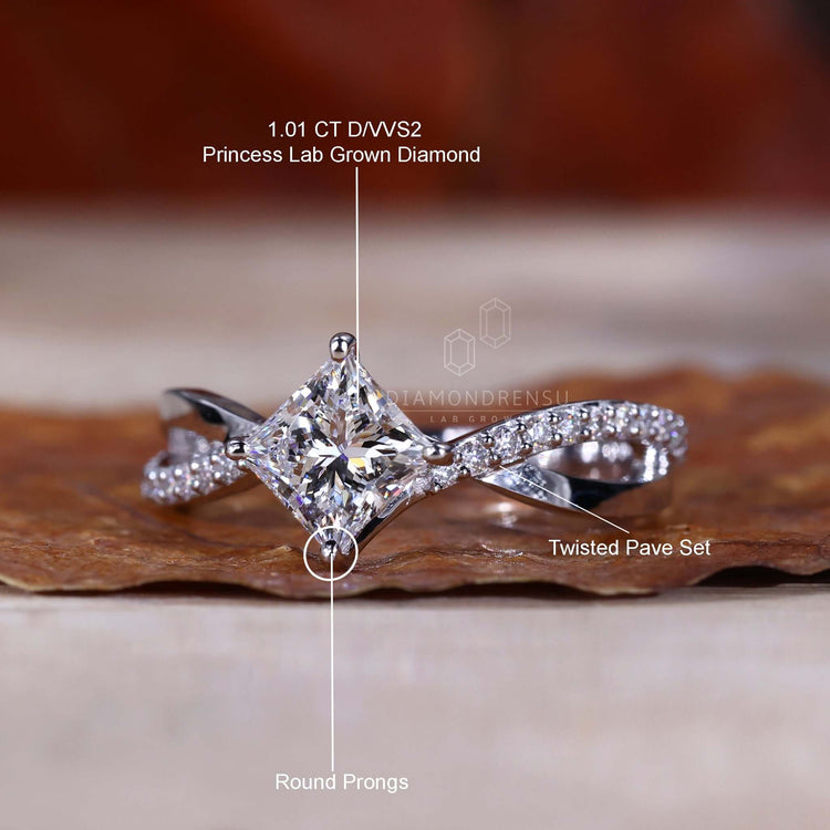 White gold pave diamond ring, crafted in the UK.