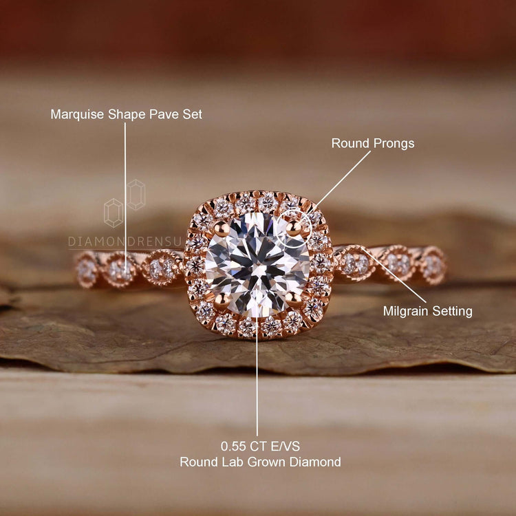 Stunning pave setting ring with a prong setting for UK shoppers.