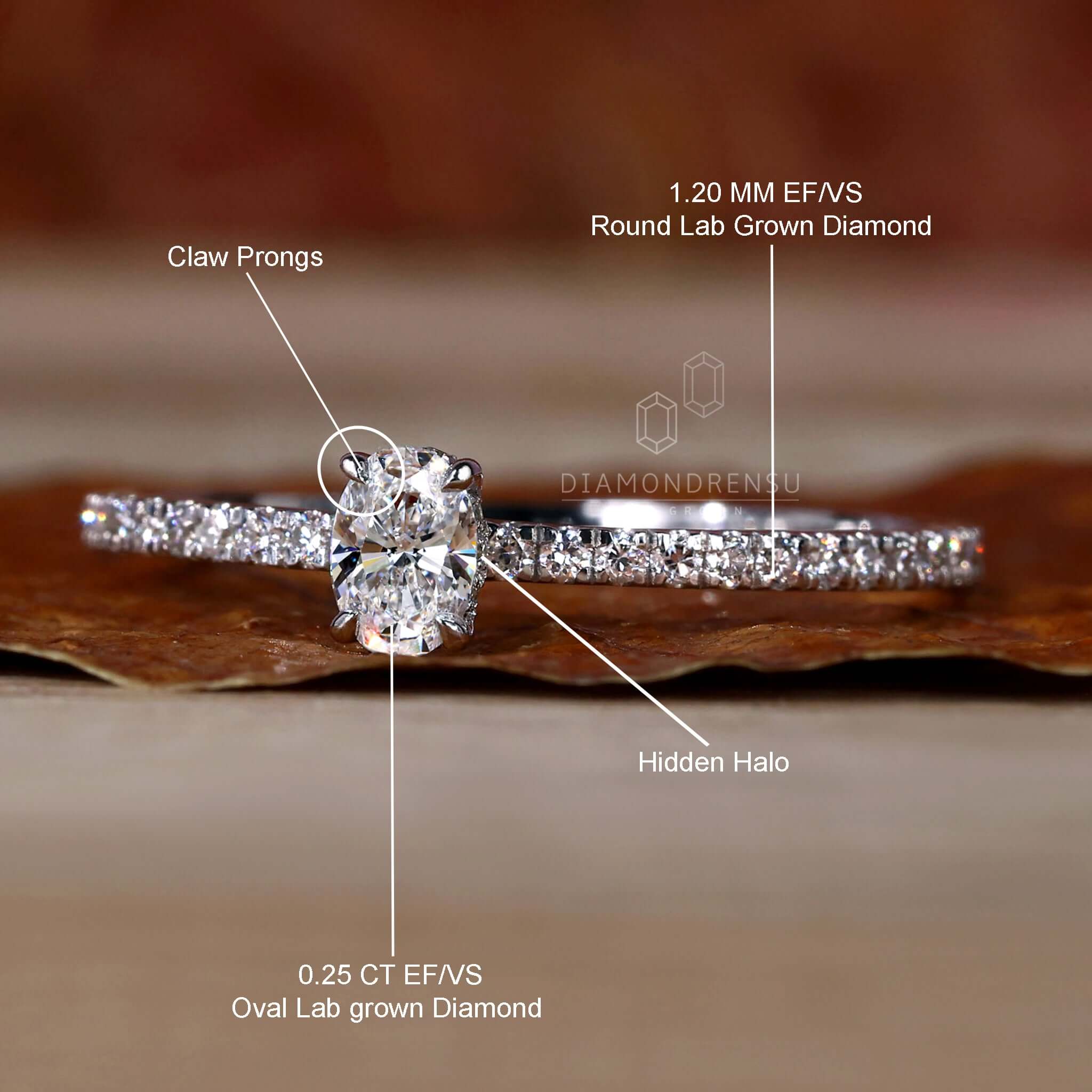 Pave diamond ring in a hidden halo setting, perfect for an engagement ring UK design with unmatched brilliance.