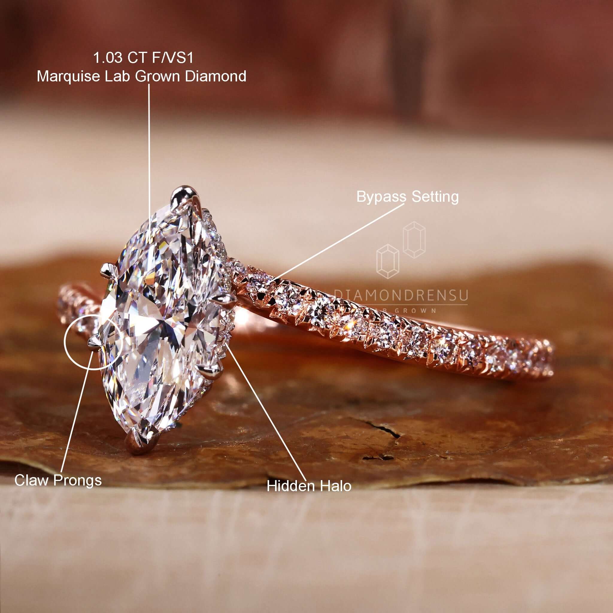 Pave ring with engagement ring pave details and a rose gold diamond ring style, perfect for a UK engagement.