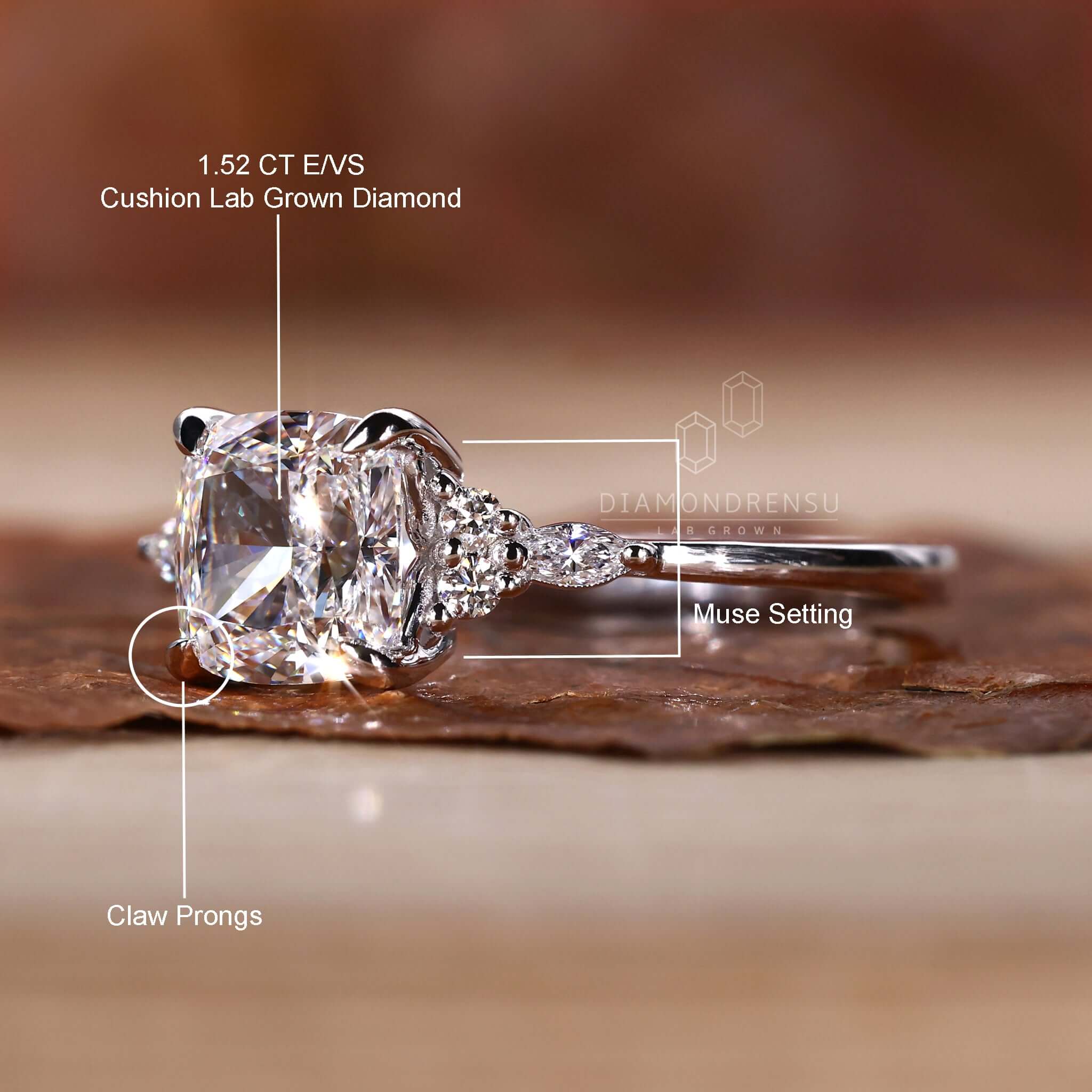 Muse Ring with minimalist design and Lab Grown Diamond, perfect for creating a special engagement ring for women.
