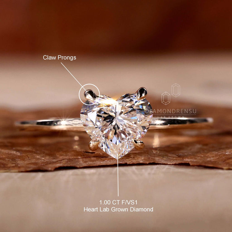 Solitaire engagement ring diamond crafted in a hidden halo engagement ring style with Lab Grown Diamond.