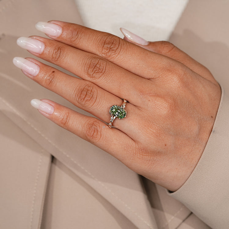 IGI certified oval cut ring with bypass setting.