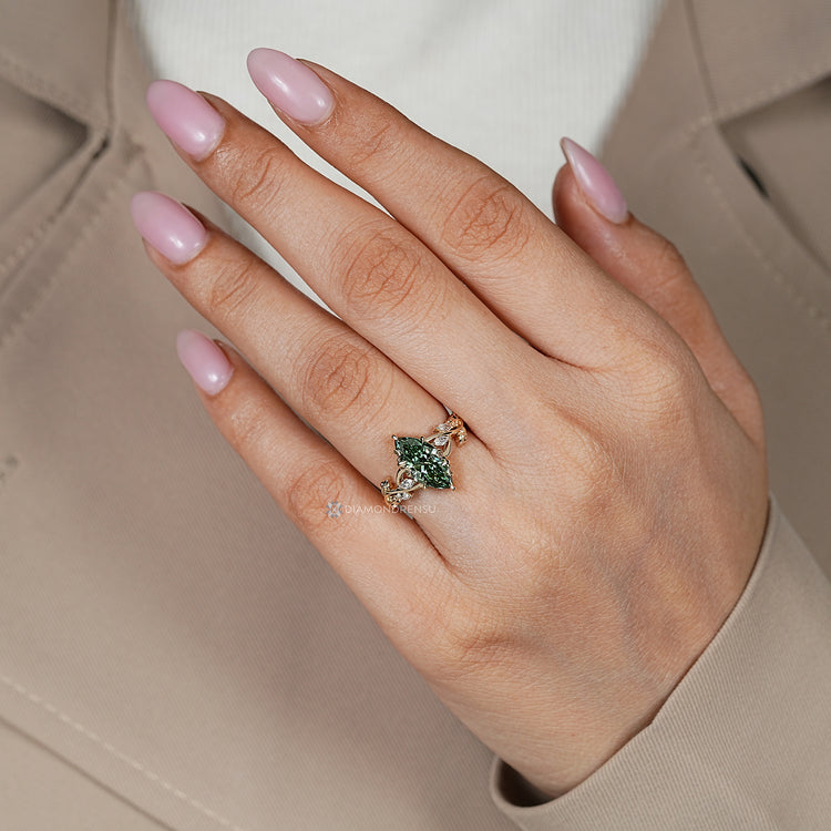 IGI certified marquise cut diamond ring handmade.