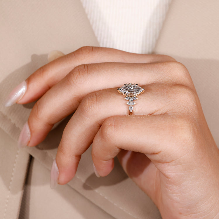 Buy diamond ring with nature inspired design.