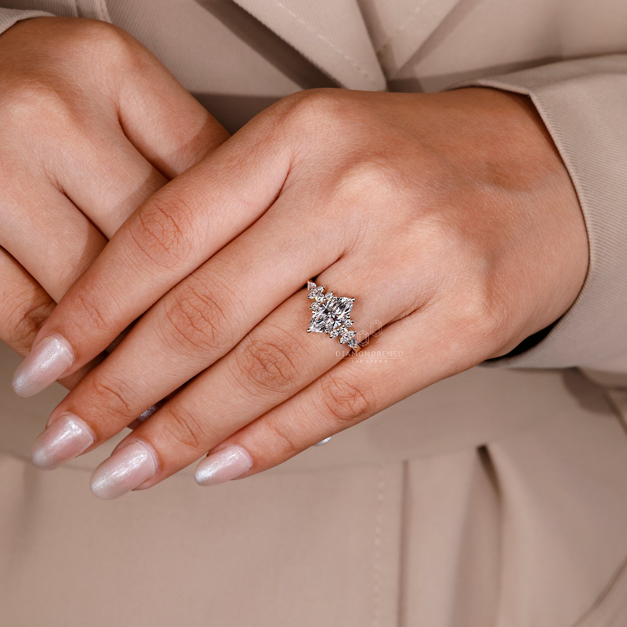 Lab Grown Diamond in a yellow gold muse setting.