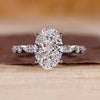 Oval diamond engagement ring in white gold