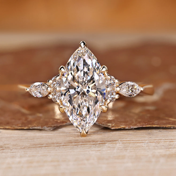 Marquise Engagement Ring In Tapered Shank