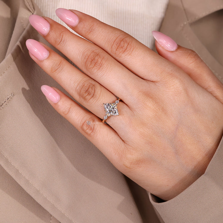 Marquise Engagement Ring In Tapered Shank