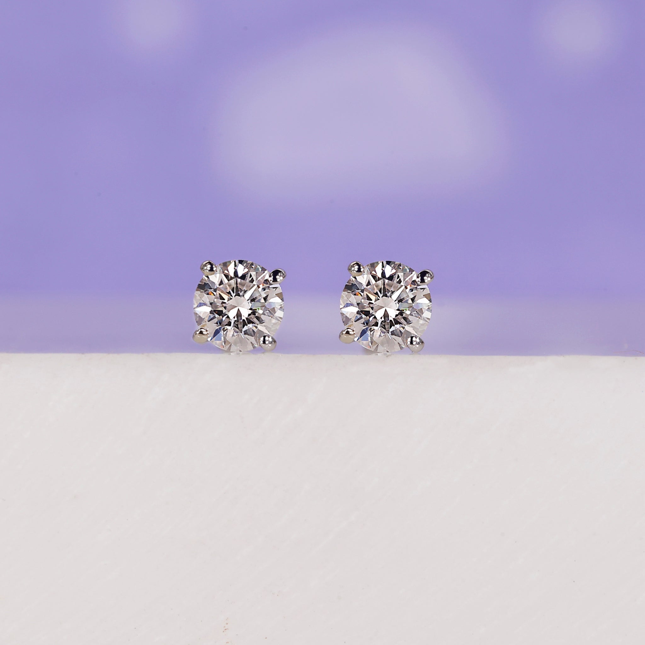 0.36 carat total white gold stud earrings.