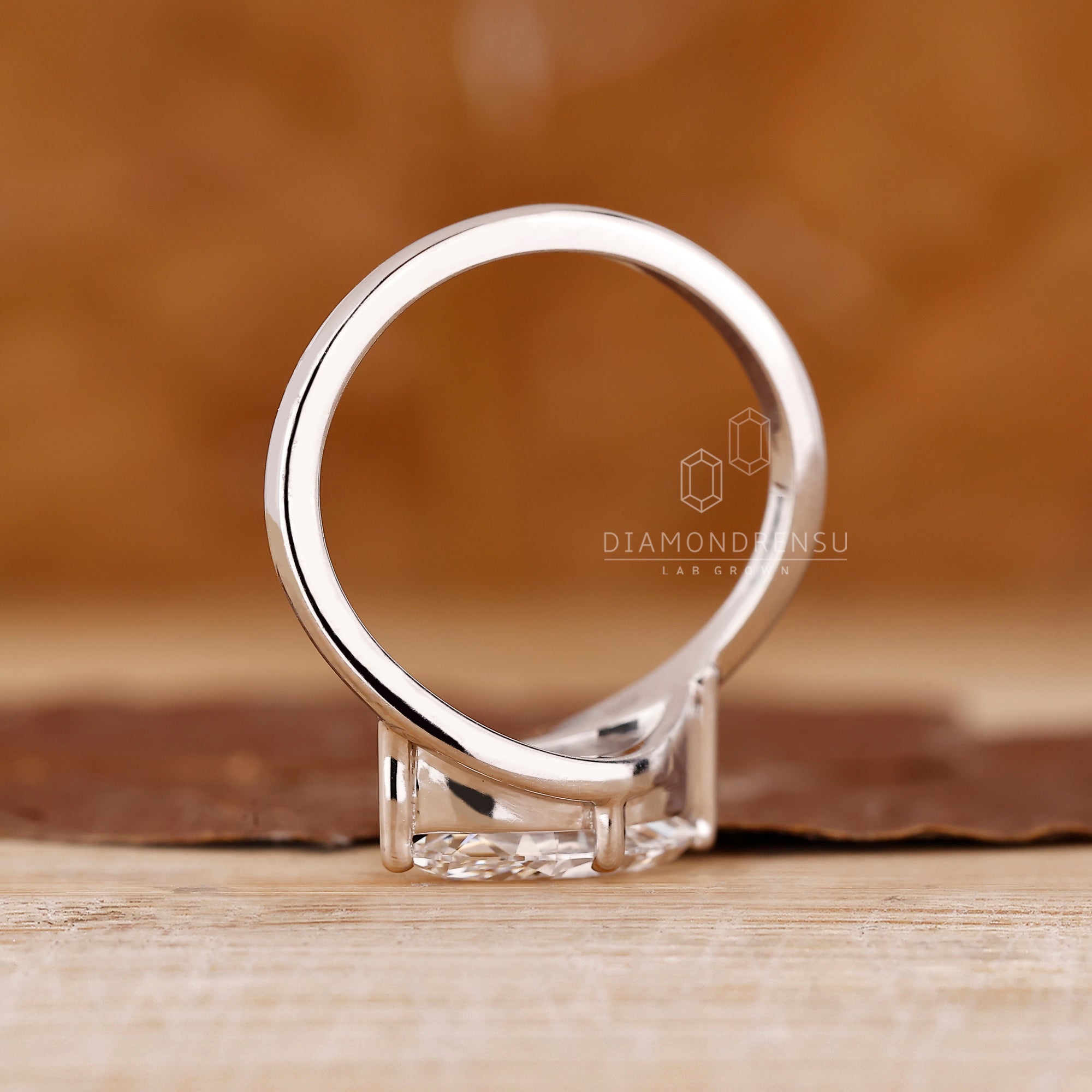 Handmade jewelry featuring east west setting.
