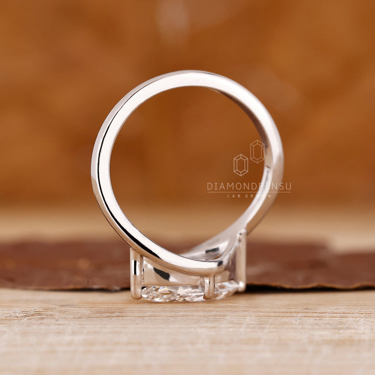 Handmade jewelry featuring east west setting.