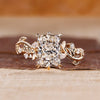 Radiant diamond engagement ring in yellow gold