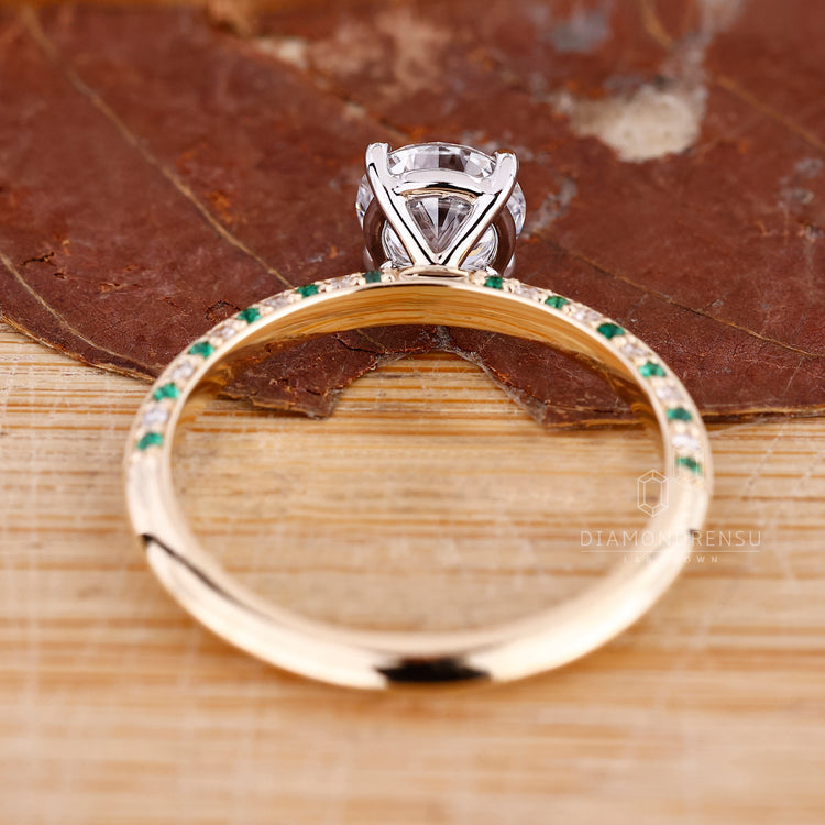 IGI certified diamond in knife edge ring setting.