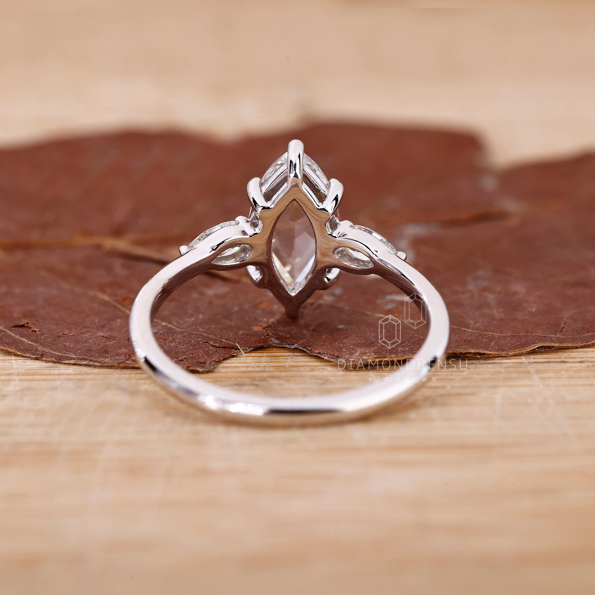 White Gold Ring used for lab grown diamond engagement ring.