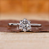 Round diamond engagement ring in white gold