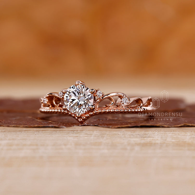 Cluster setting ring crafted in rose gold.