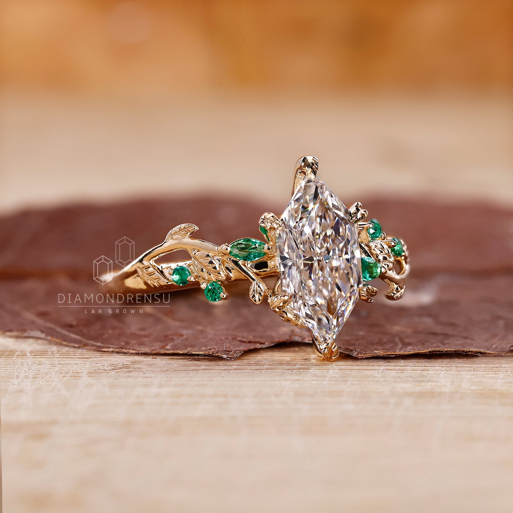 Custom engagement ring crafted with lab grown diamond ring style.