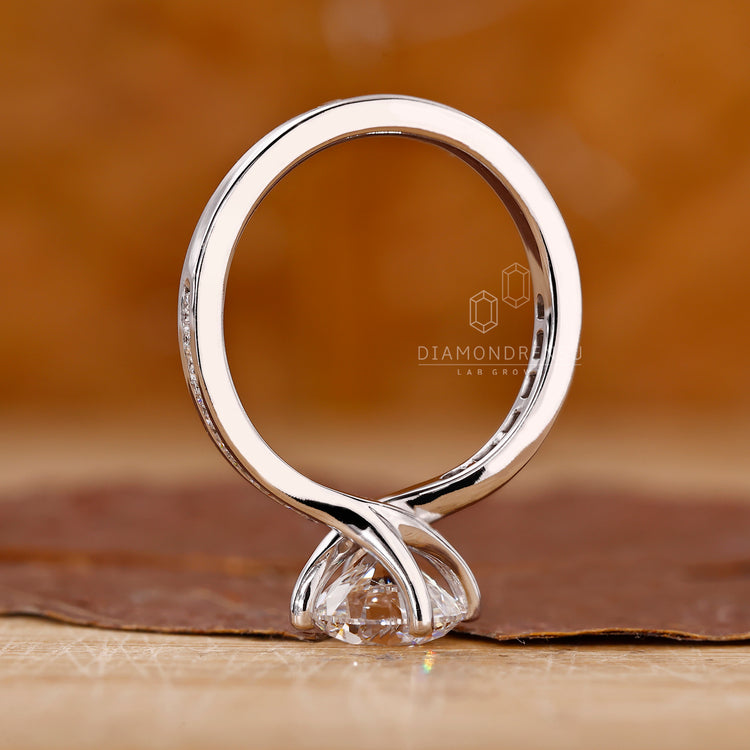 Bypass diamond ring made in lab grown diamond ring style.
