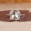 Cushion diamond engagement ring in white gold