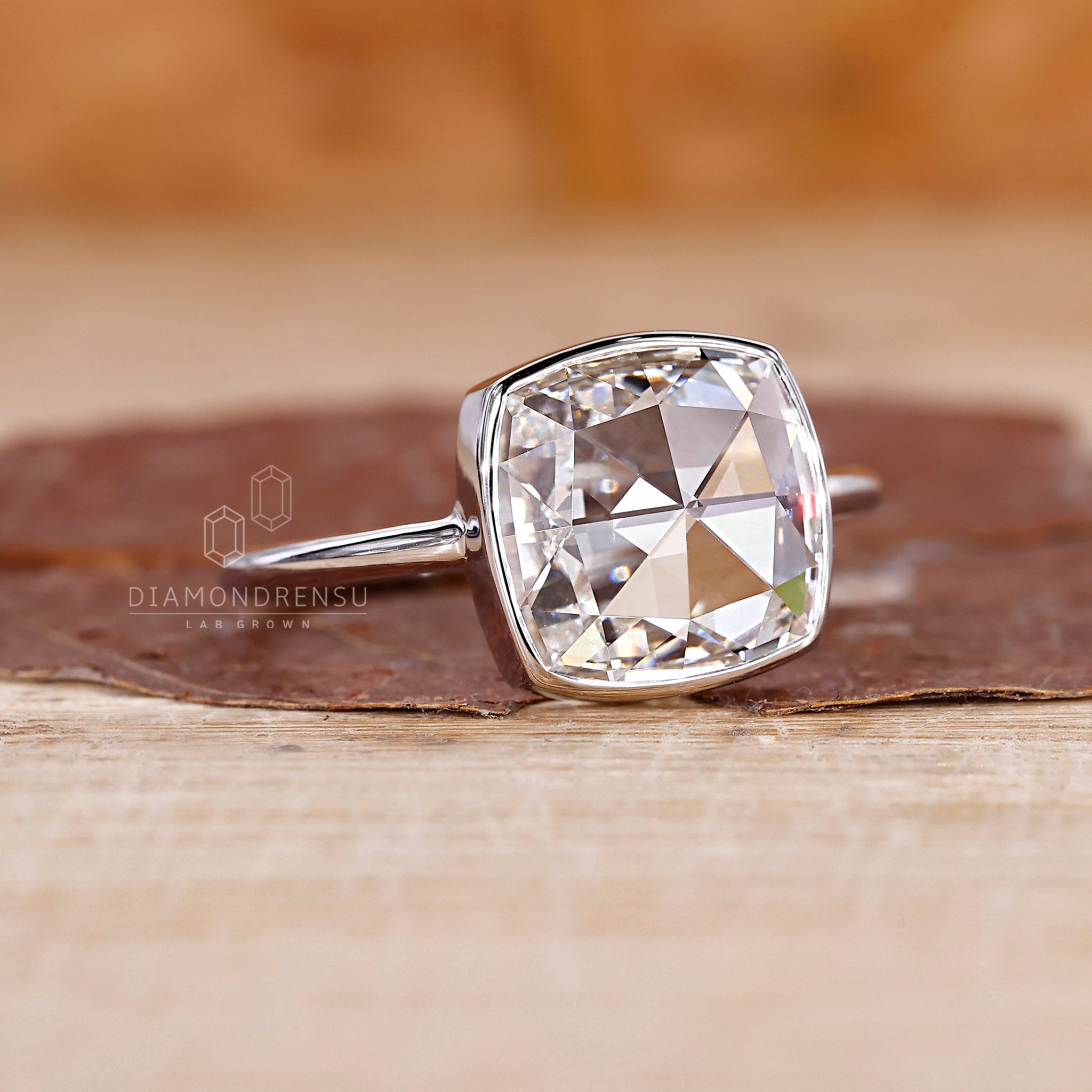 Handmade jewelry ring with bezel setting