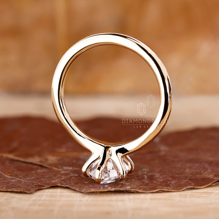 Lab diamond ring crafted in yellow gold engagement ring.