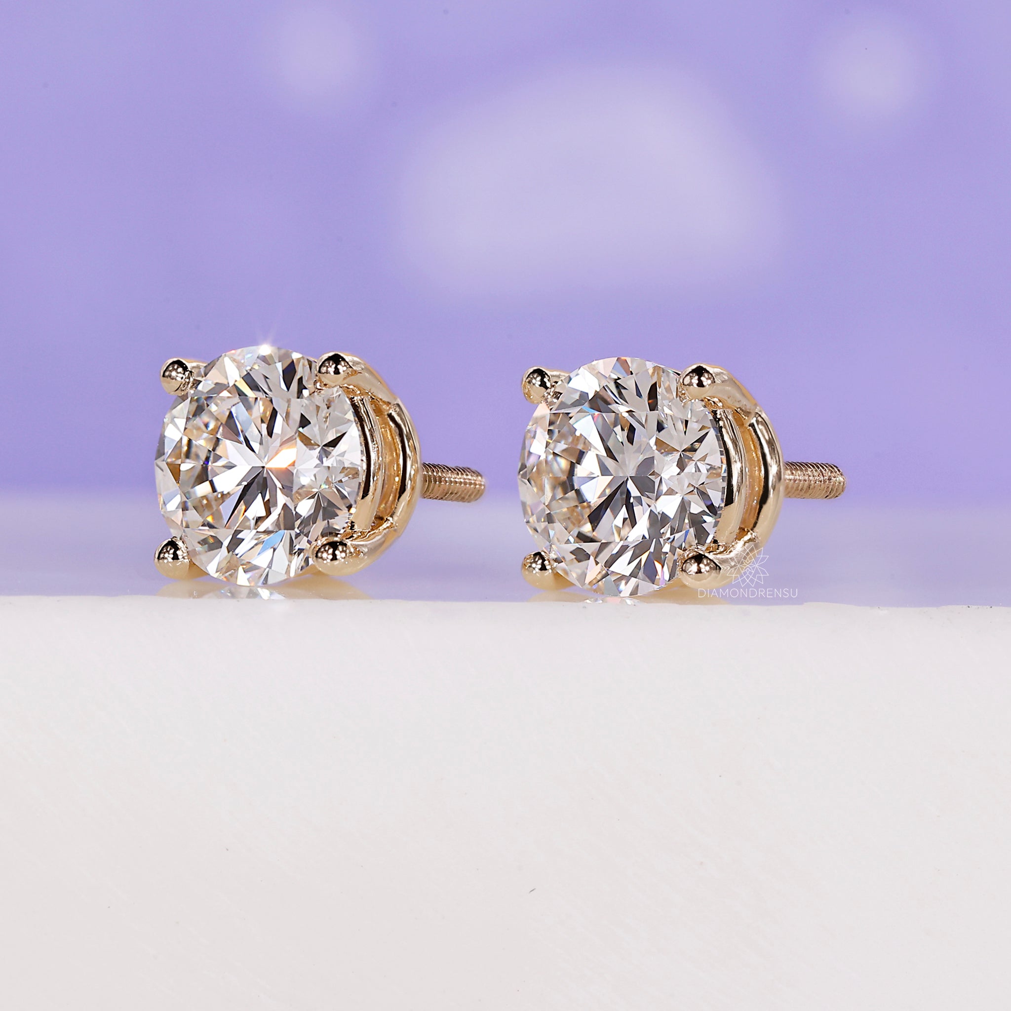 Lab grown diamond earrings for women.