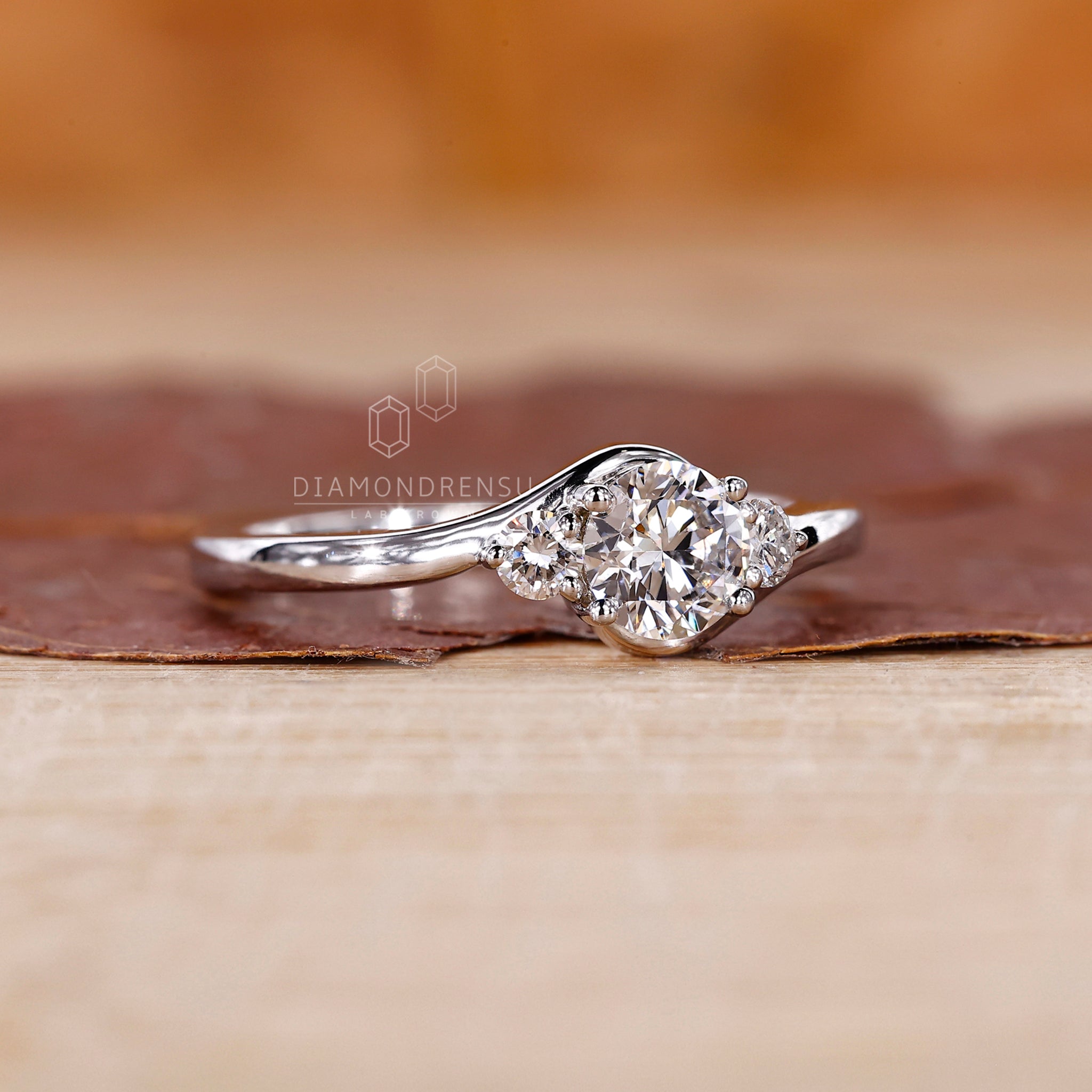 Bypass setting engagement ring with a modern twist.