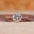 Round cut diamond ring set in a classic 6 prong ring setting on rose gold.
 Round cut diamond ring set in a classic 6 prong ring setting on rose gold.