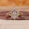 Engagement ring with curved wedding band for a perfect fit.
