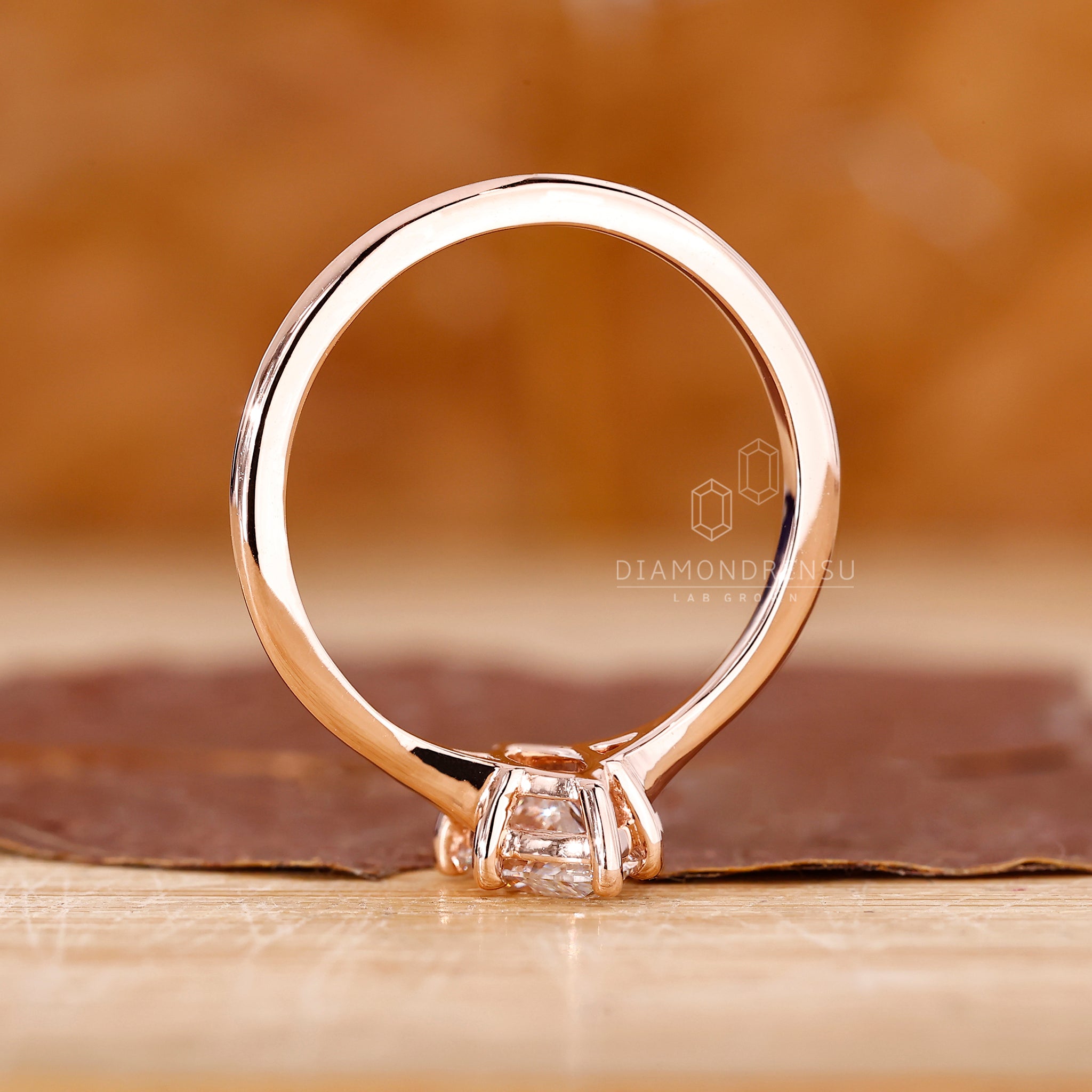 6 prong marquise diamond ring in rose gold