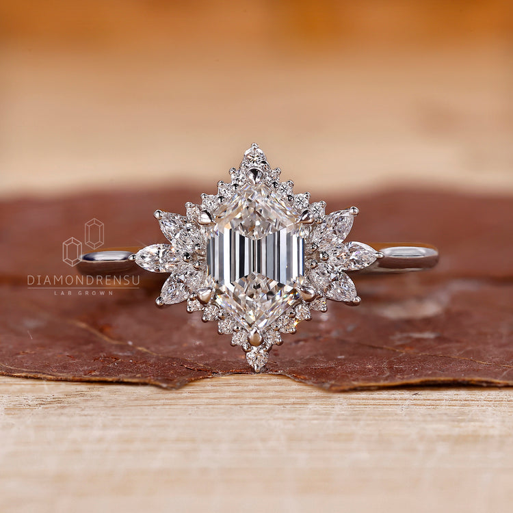 Cathedral setting engagement ring in white gold