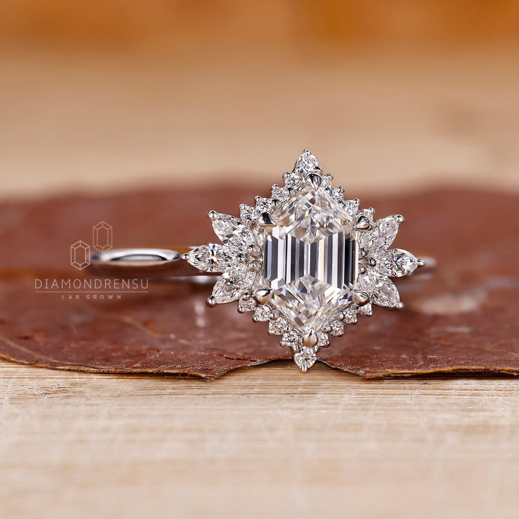 Handmade hexagon ring from Diamondrensu UK