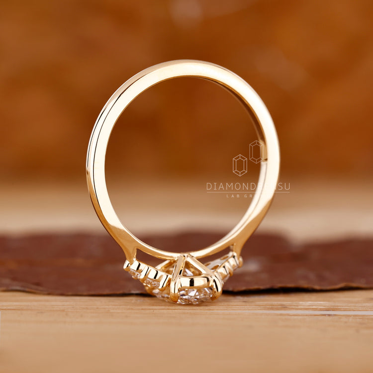 Yellow gold ring with a polished finish.