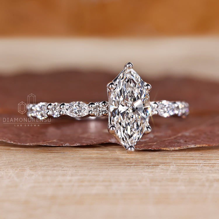 Pave diamond ring crafted in white gold.
