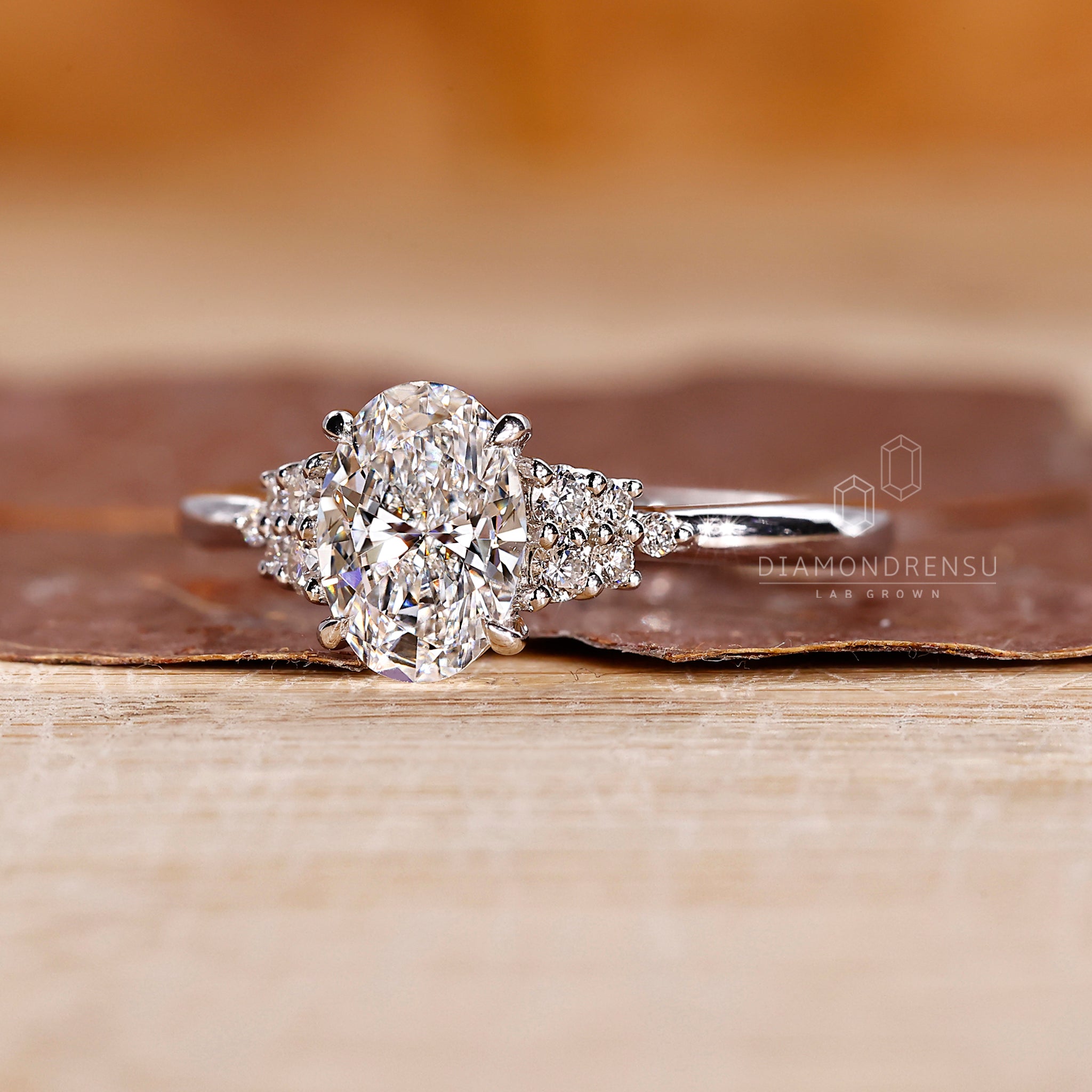 Elegant tapered shank ring with oval diamond