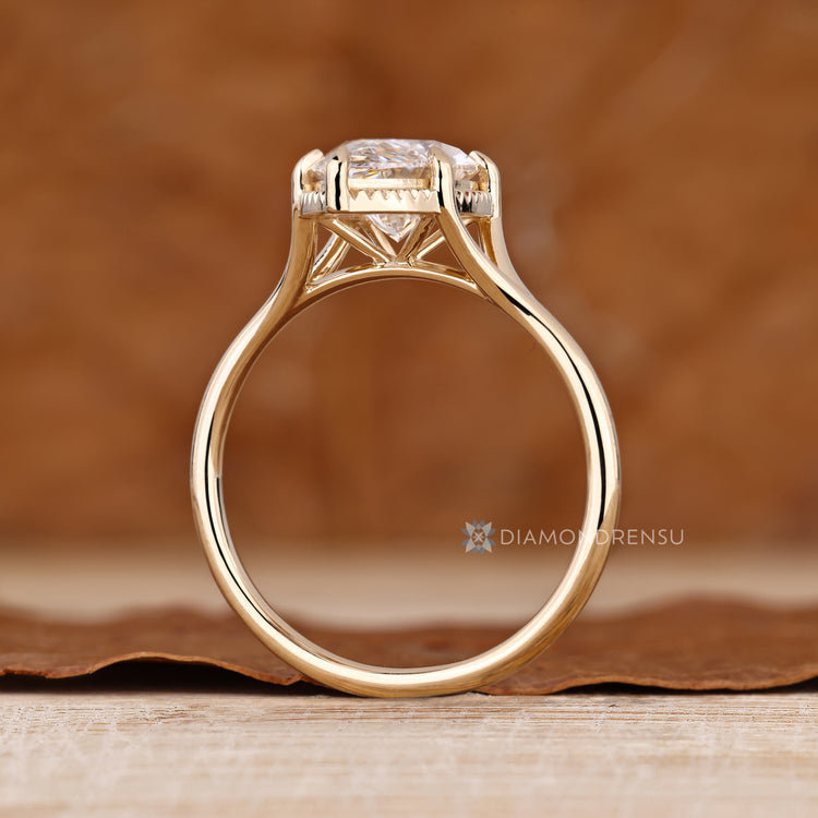 IGI certified lab grown marquise diamond ring.