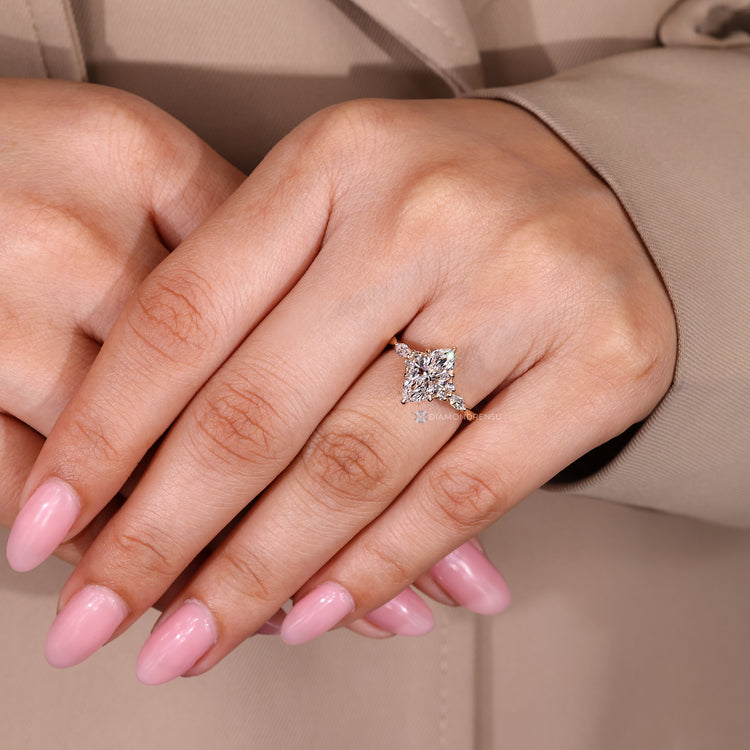 Marquise Engagement Ring In Tapered Shank