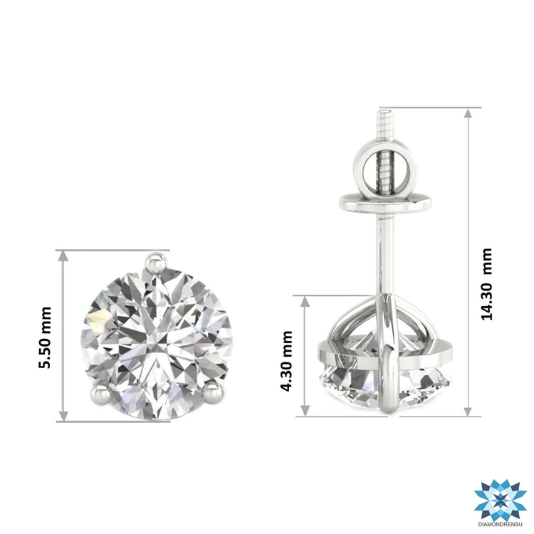 Martini style earrings made in rose gold.