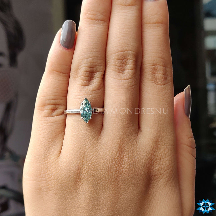 Hidden halo ring with moissanite engagement ring