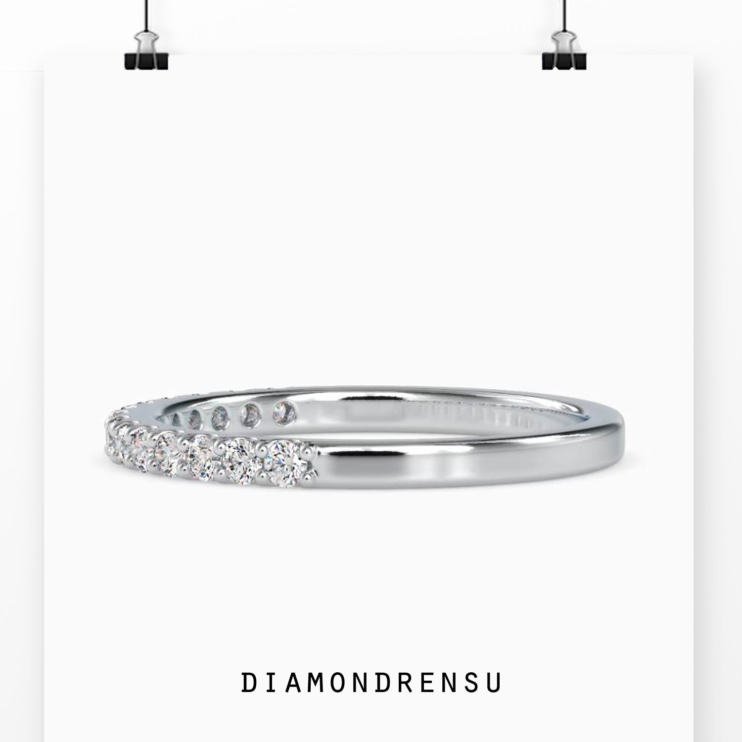 Buy lab grown diamond wedding band in white gold.