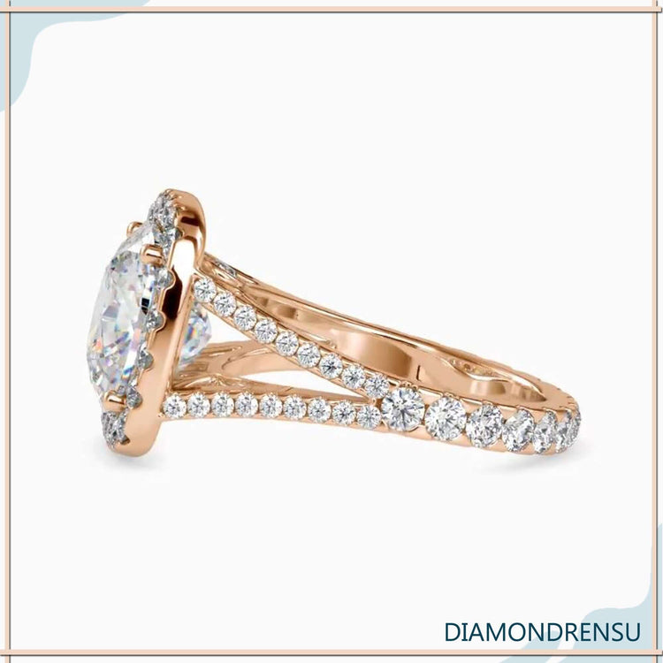 UK engagement ring with handmade pave band.