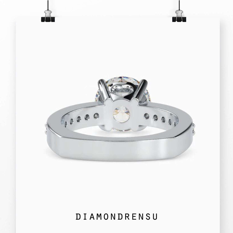 White gold ring designed as a customisable engagement ring for UK buyers.