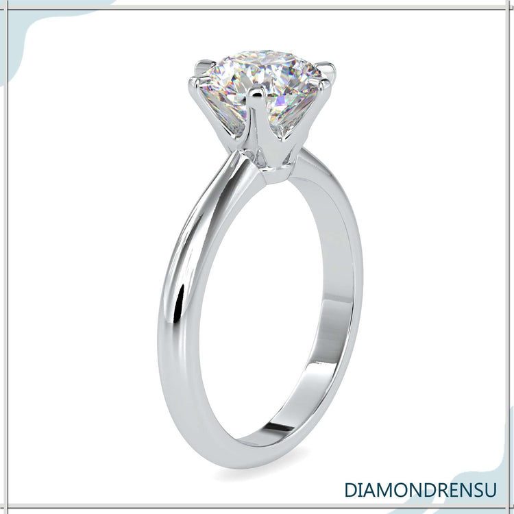IGI certified round cut diamond solitaire ring.