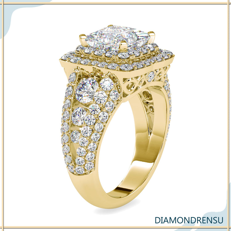 Handmade princess cut diamond ring UK.