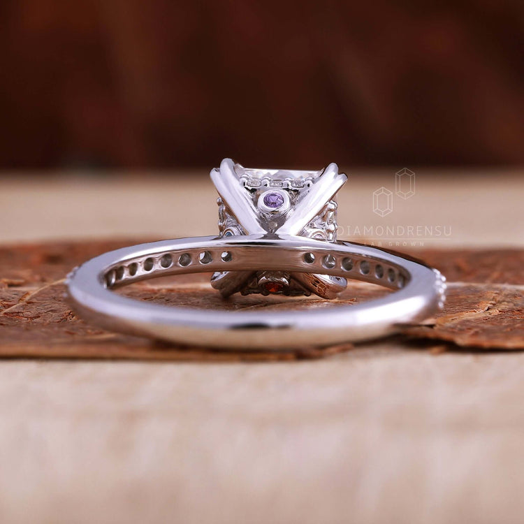 Hidden halo engagement ring designed to add a unique sparkle to your style
