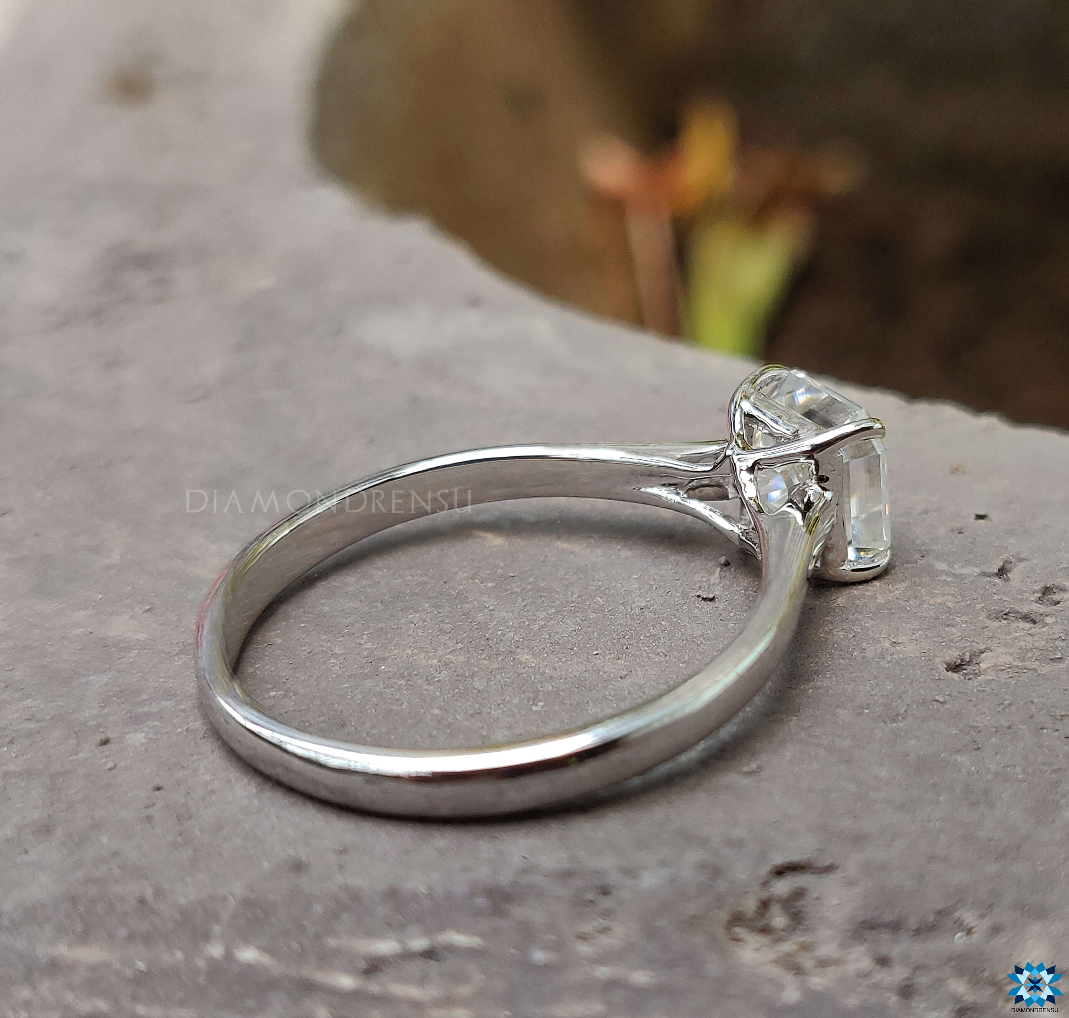 Custom ring diamondrensu UK ring handmade ring simple engagement ring asscher cut ring