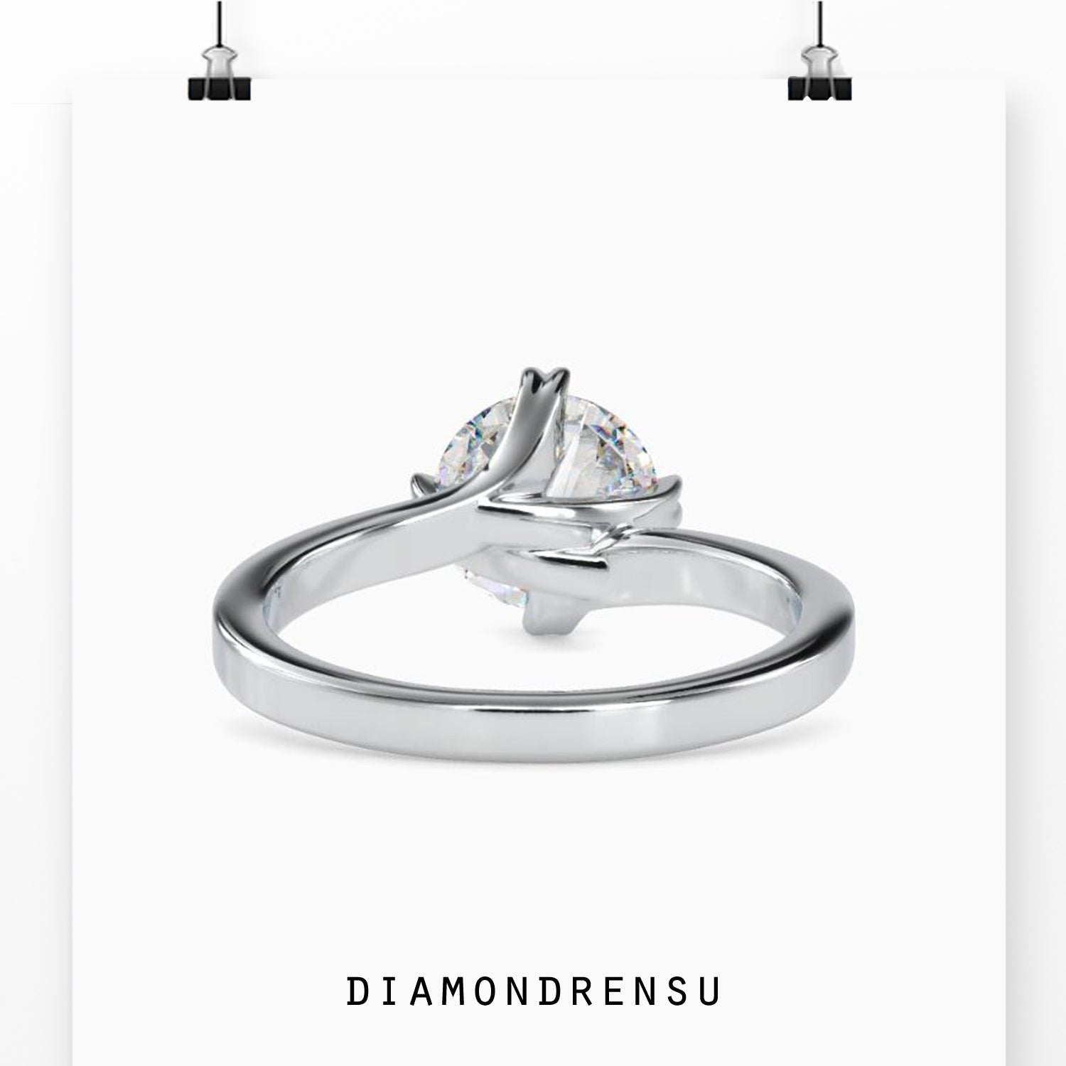 Rose gold engagement ring with round solitaire diamond.