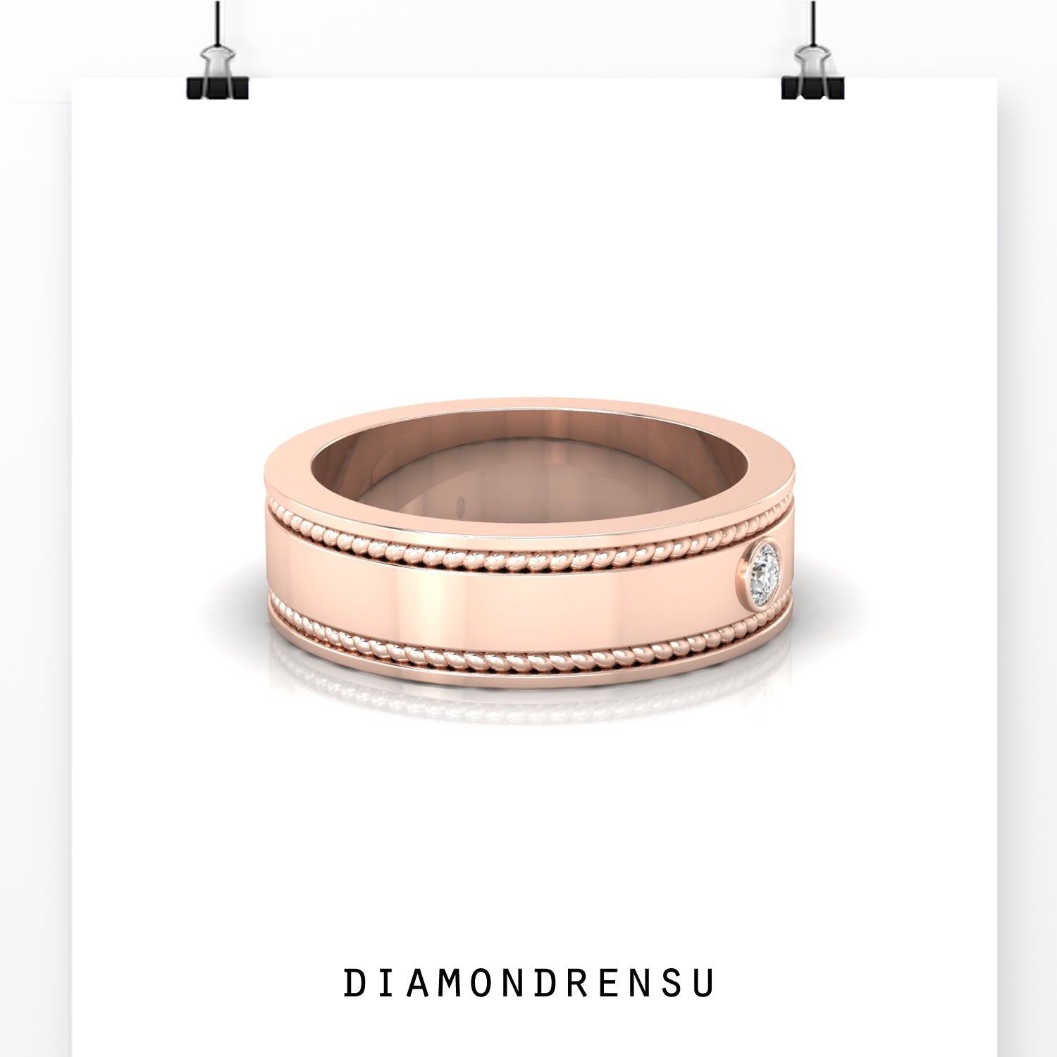 Luxury single diamond men’s gold ring with ethical gold.
